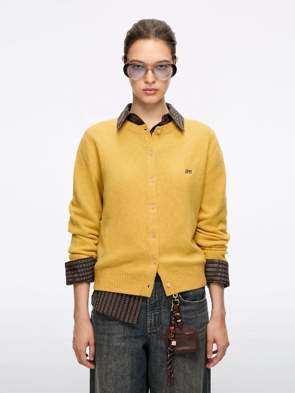 miss sixty LOGO WOOL CARDIGAN TURMERIC