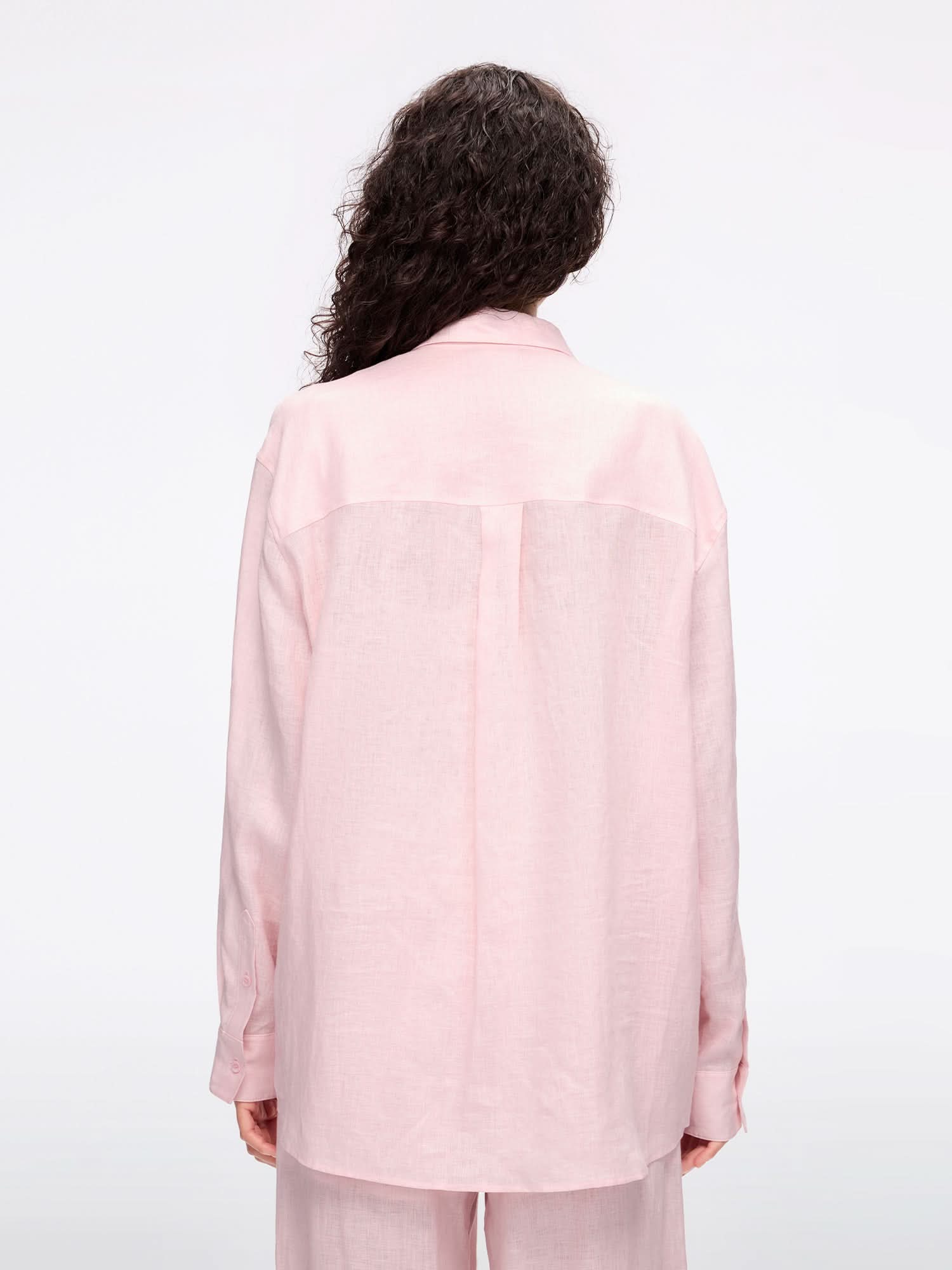 Miss Sixty LOOSE-FIT LINEN SHIRT BABY PINK