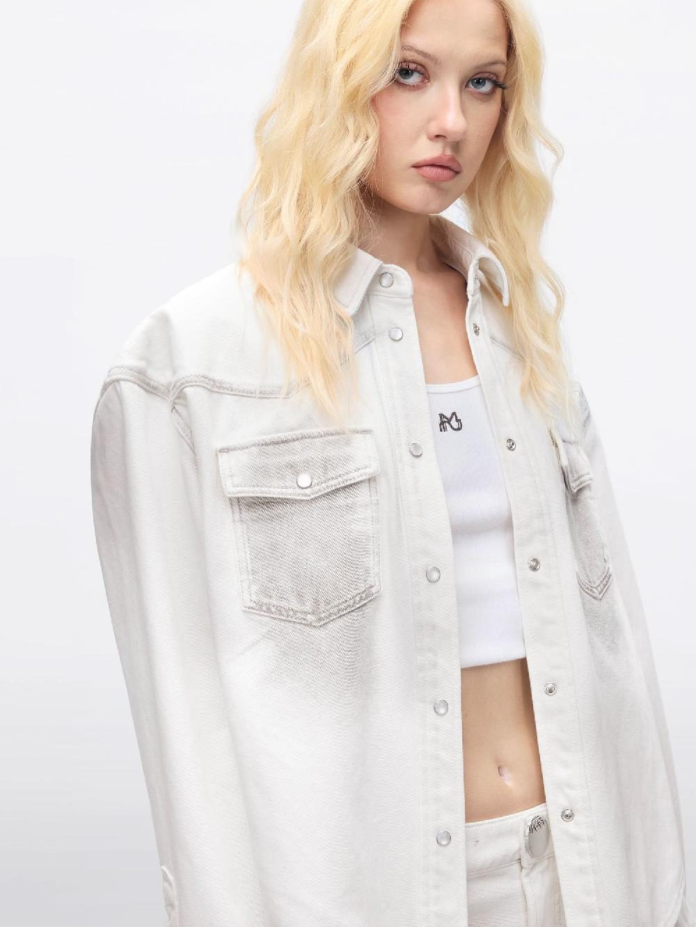 Miss Sixty LOOSE-FIT SHIRT WHITE/BLACK