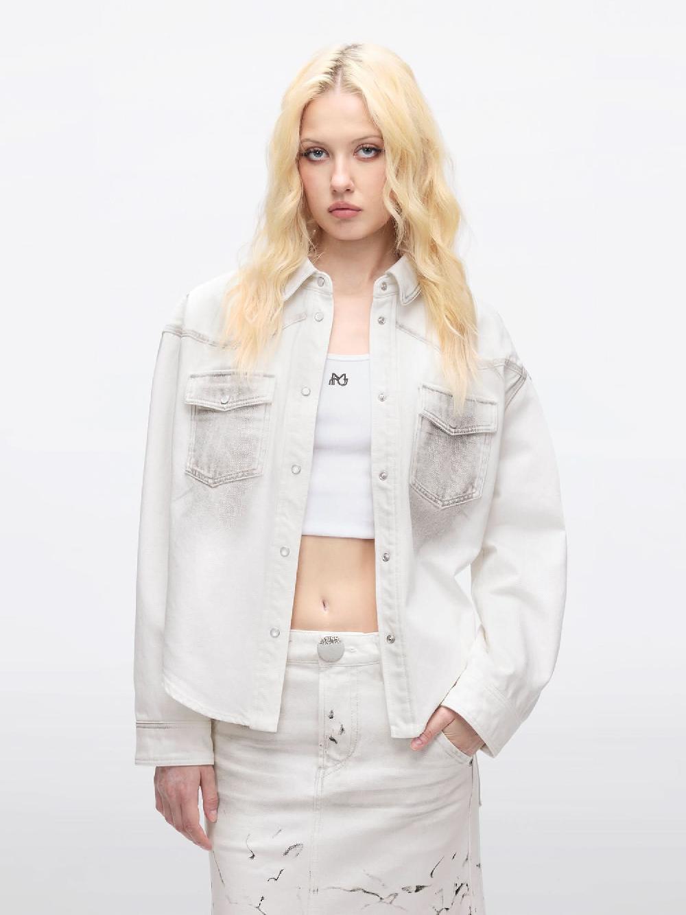 miss sixty LOOSE-FIT SHIRT WHITE/BLACK