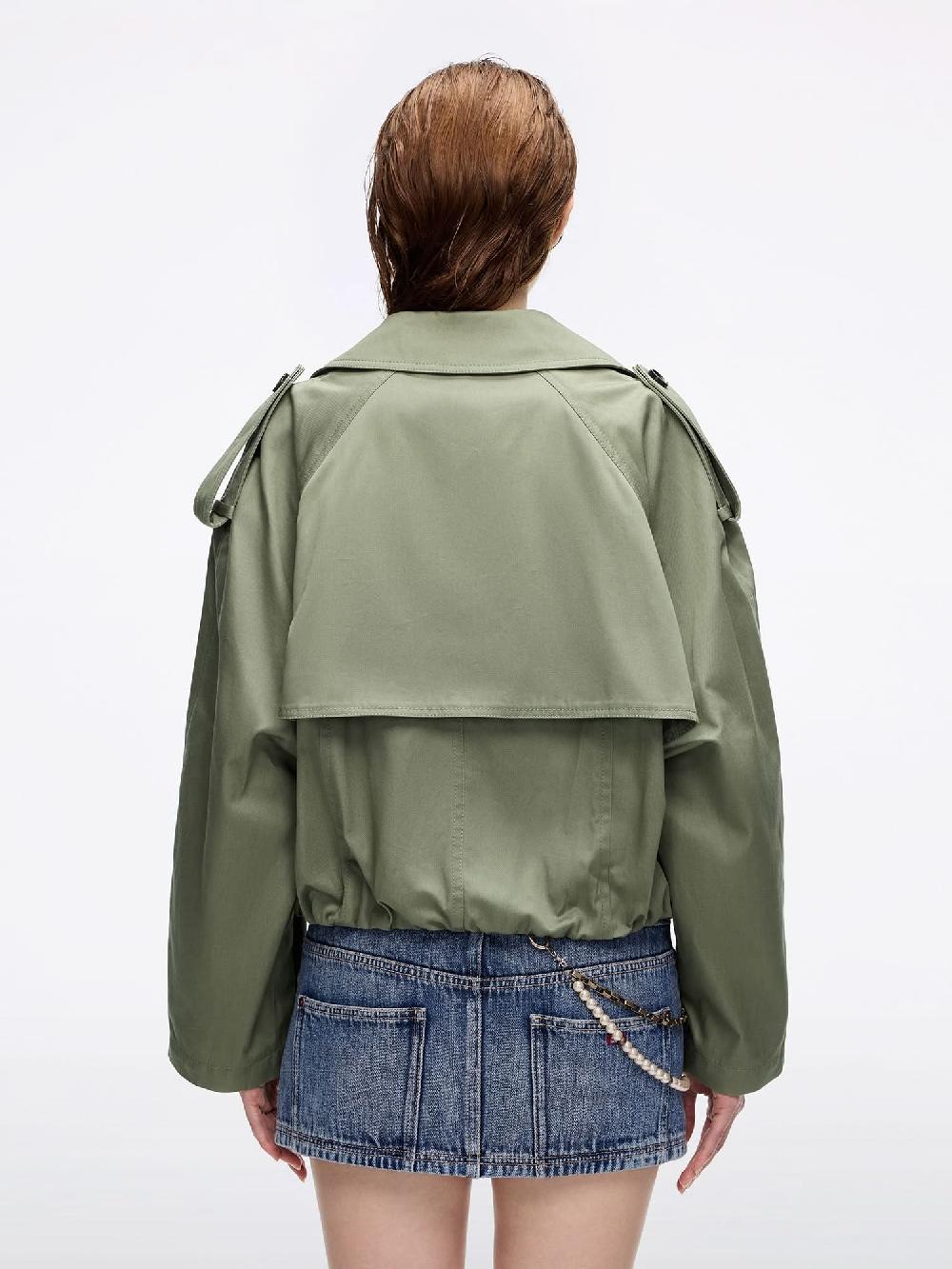 Miss Sixty LOOSE-FIT TRENCH COAT ARMY GREEN