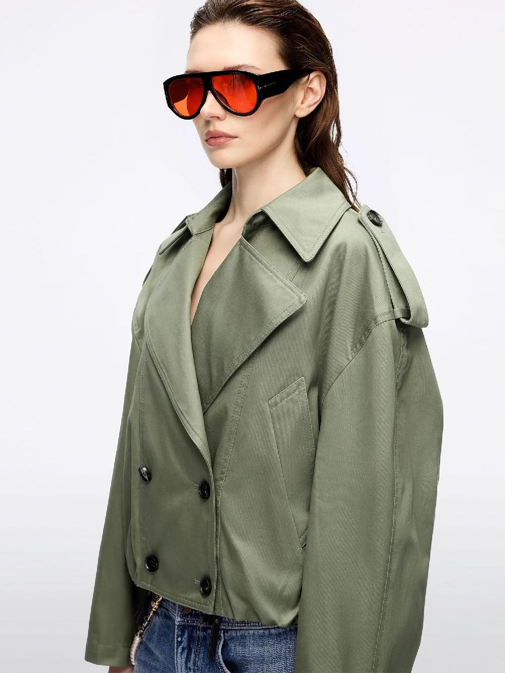 Miss Sixty LOOSE-FIT TRENCH COAT ARMY GREEN
