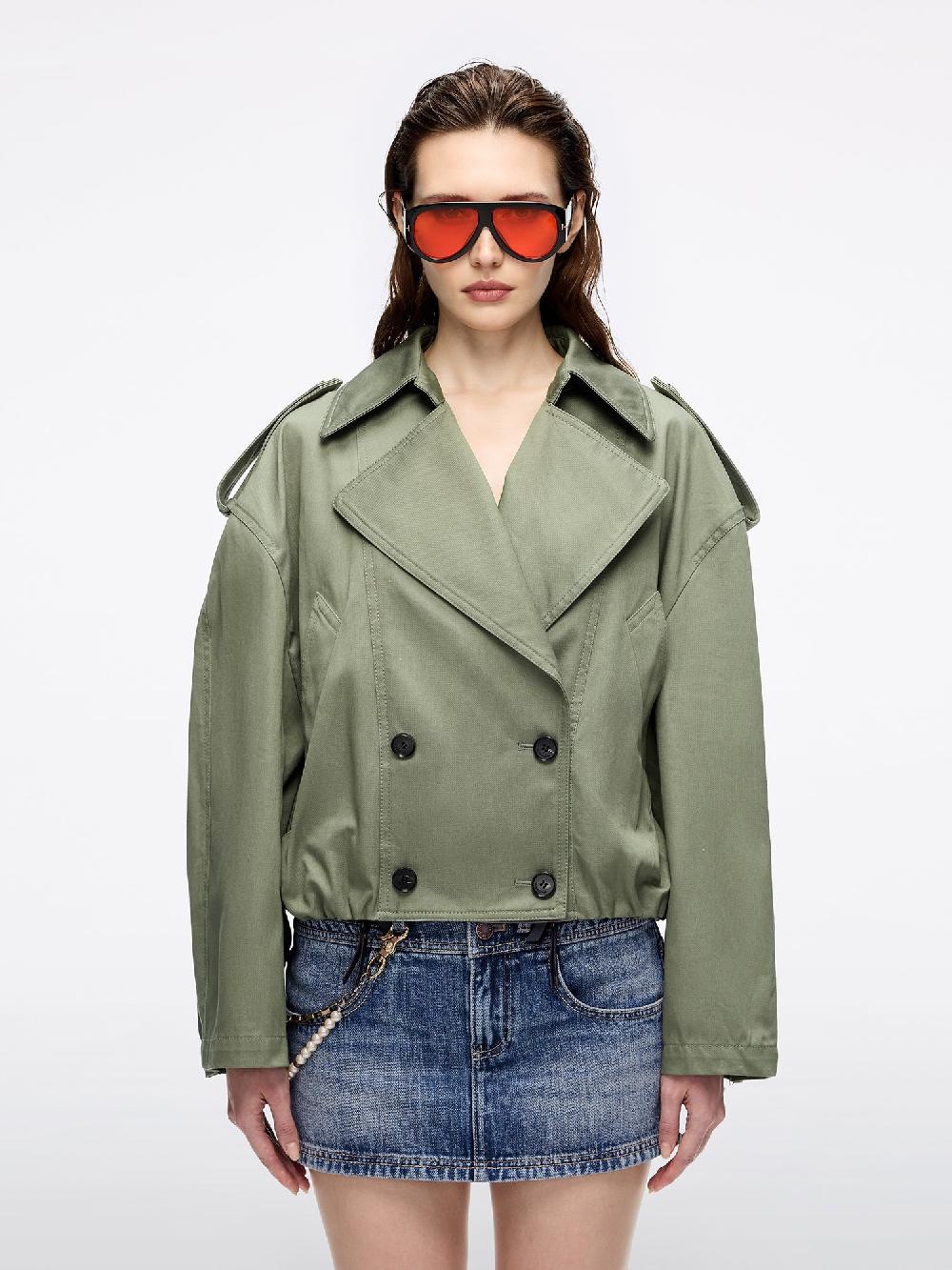 miss sixty LOOSE-FIT TRENCH COAT ARMY GREEN