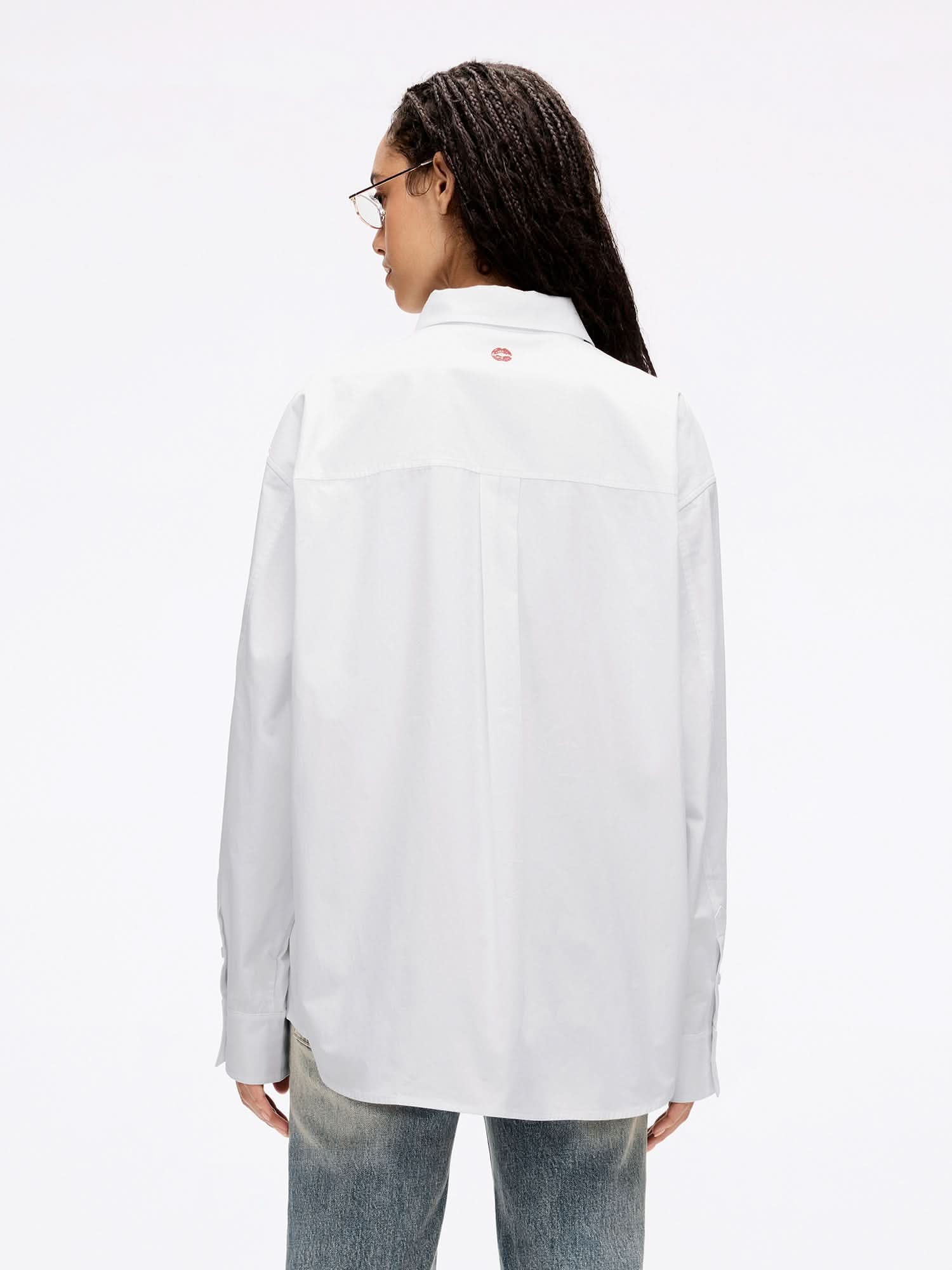 Miss Sixty LOOSE MID-LENGTH SHIRT BRIGHT WHITE