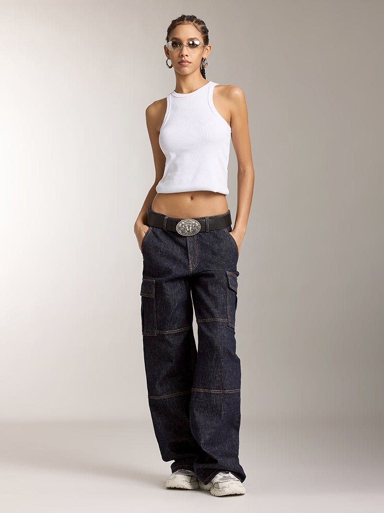 Miss Sixty LOW RISE CARGO STYLE JEANS DARK BLUE