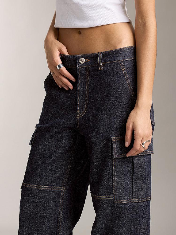 Miss Sixty LOW RISE CARGO STYLE JEANS DARK BLUE