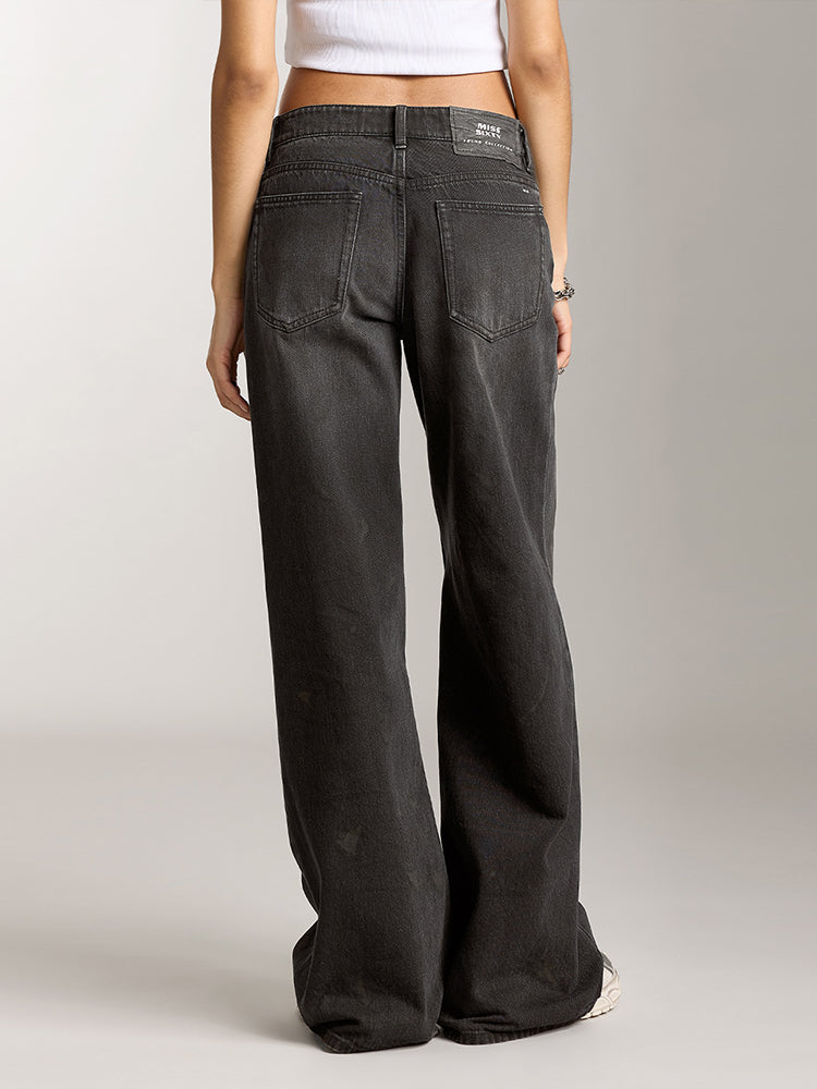 Miss Sixty LOW-RISE WASTELAND JEANS IN BLACK BLACK