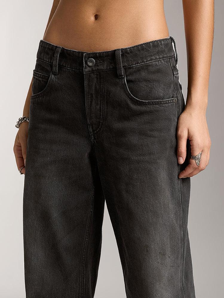 Miss Sixty LOW-RISE WASTELAND JEANS IN BLACK BLACK