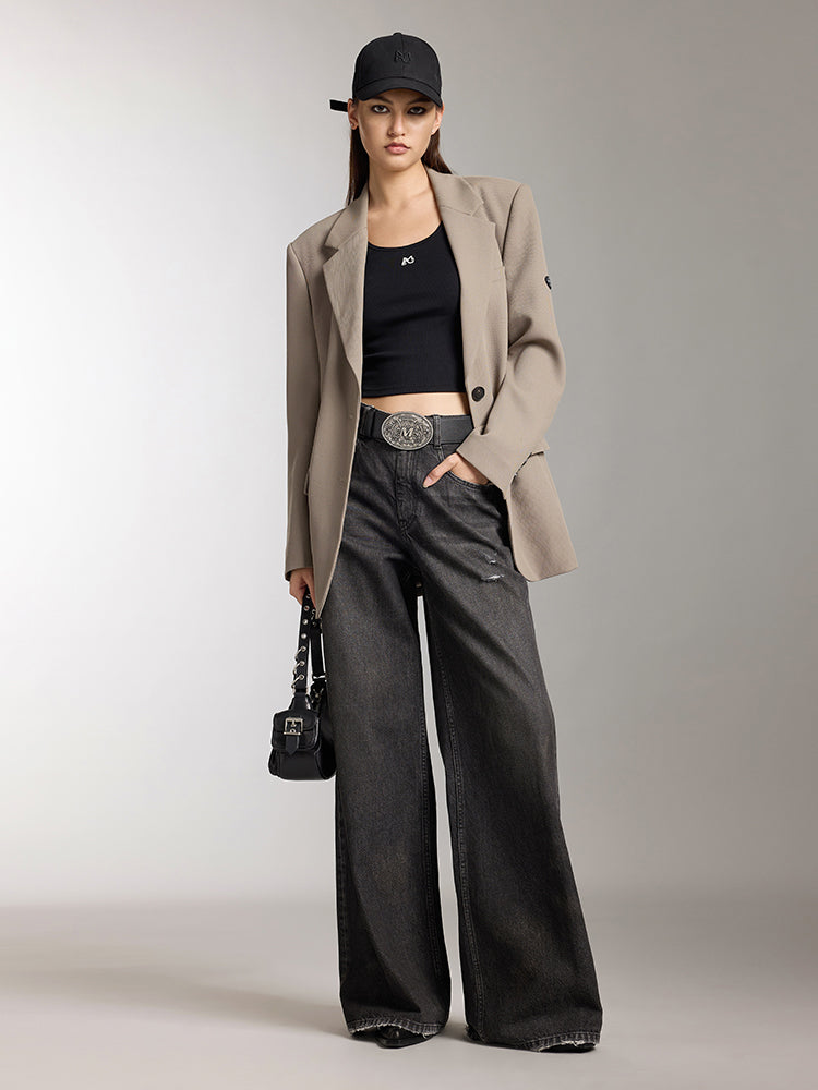 Miss Sixty LOW RISE WIDE LEG JEANS BLACK FOG