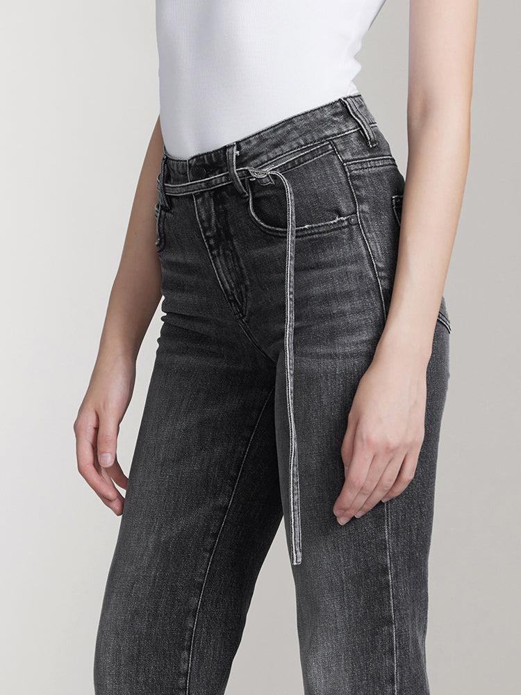 Miss Sixty LOW WAIST SLIT FLARED JEANS BLACK FOG