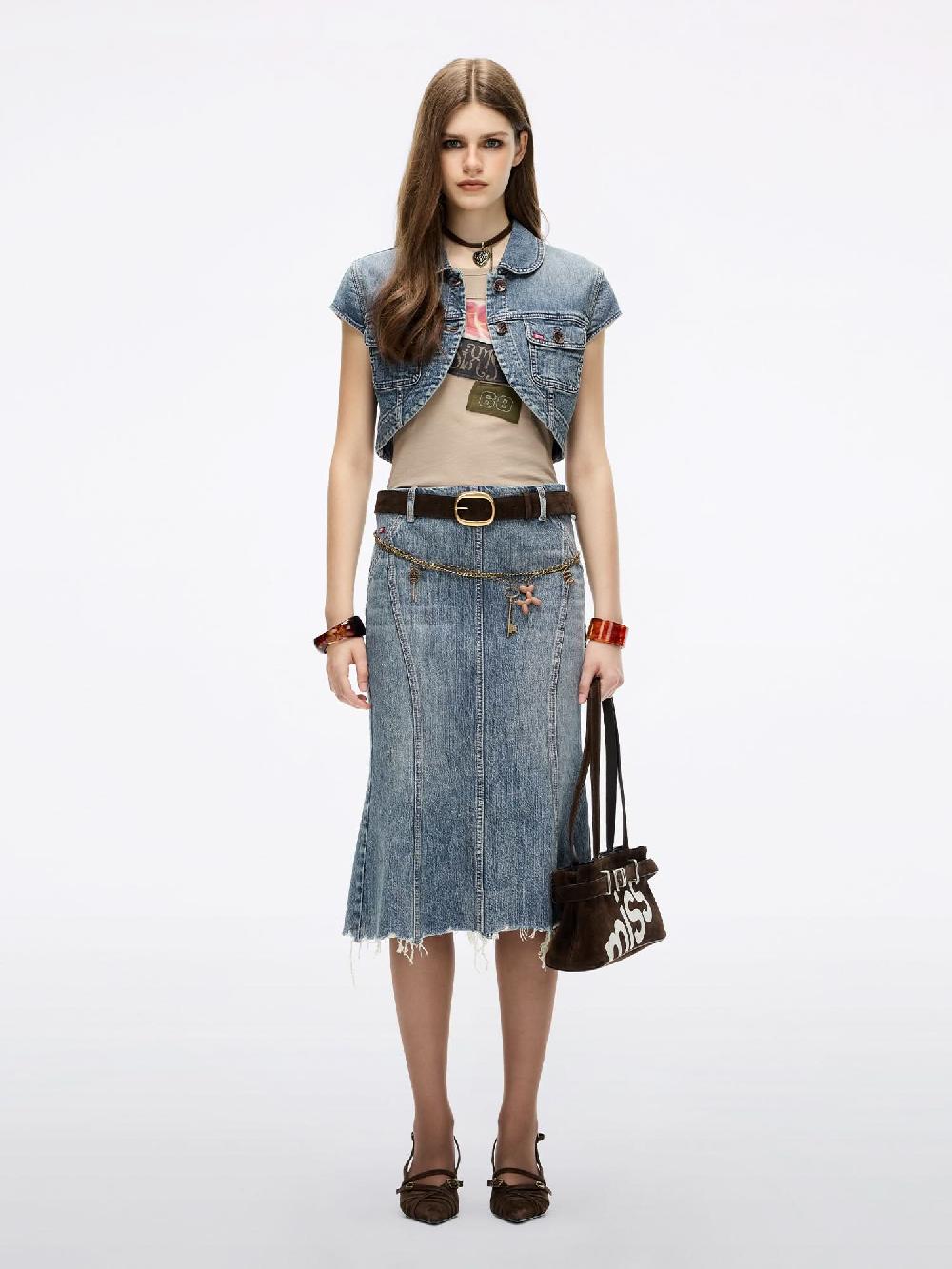 Miss Sixty MERMAID DENIM SKIRT MIDDLE BLUE