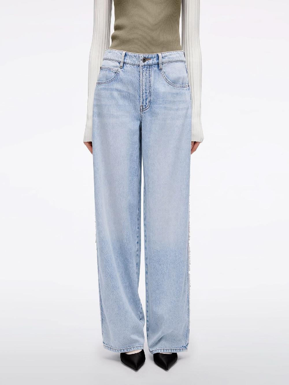 miss sixty MESH PANEL DENIM JEANS LIGHT BLUE