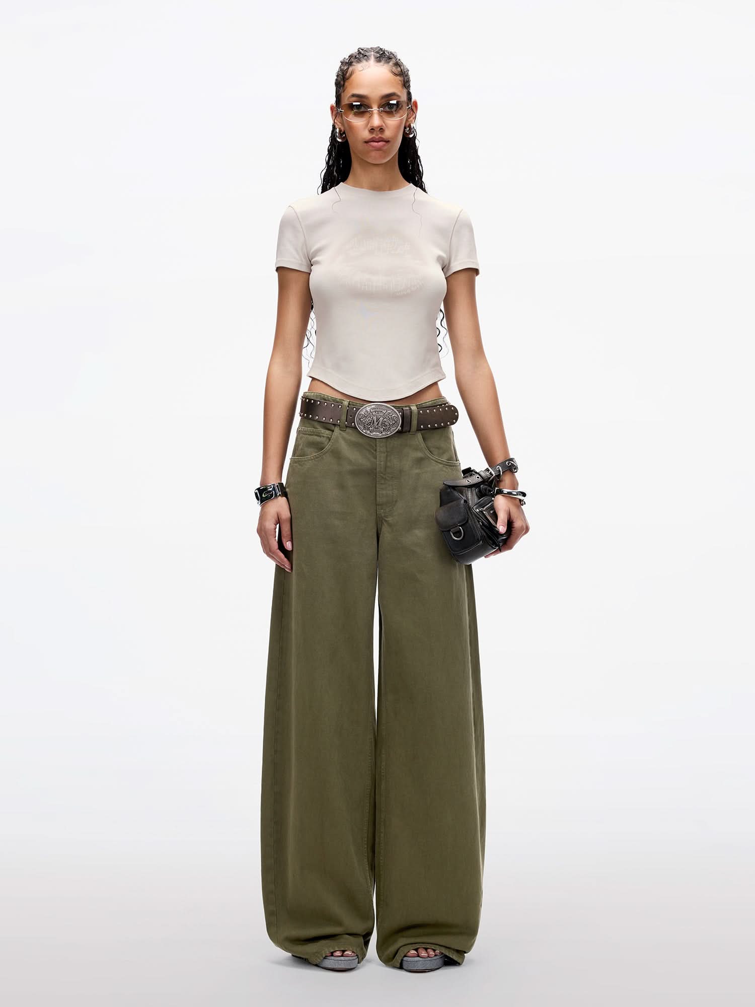 Miss Sixty MID-RISE BOXY JEANS ARMY GREEN