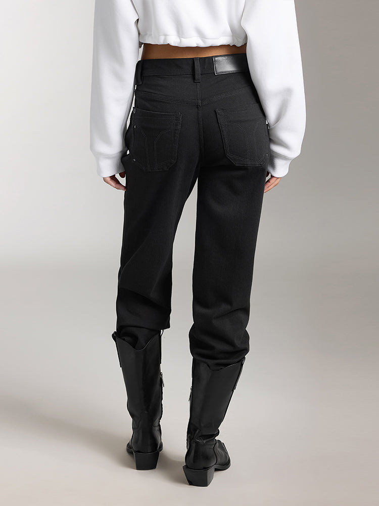 Miss Sixty MID-RISE STRAIGHT JEANS BLACK