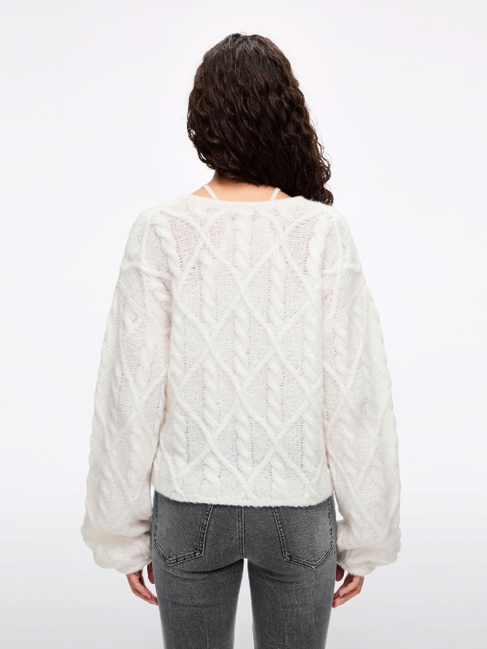 Miss Sixty MOHAIR-BLEND KNIT TOP WHITE