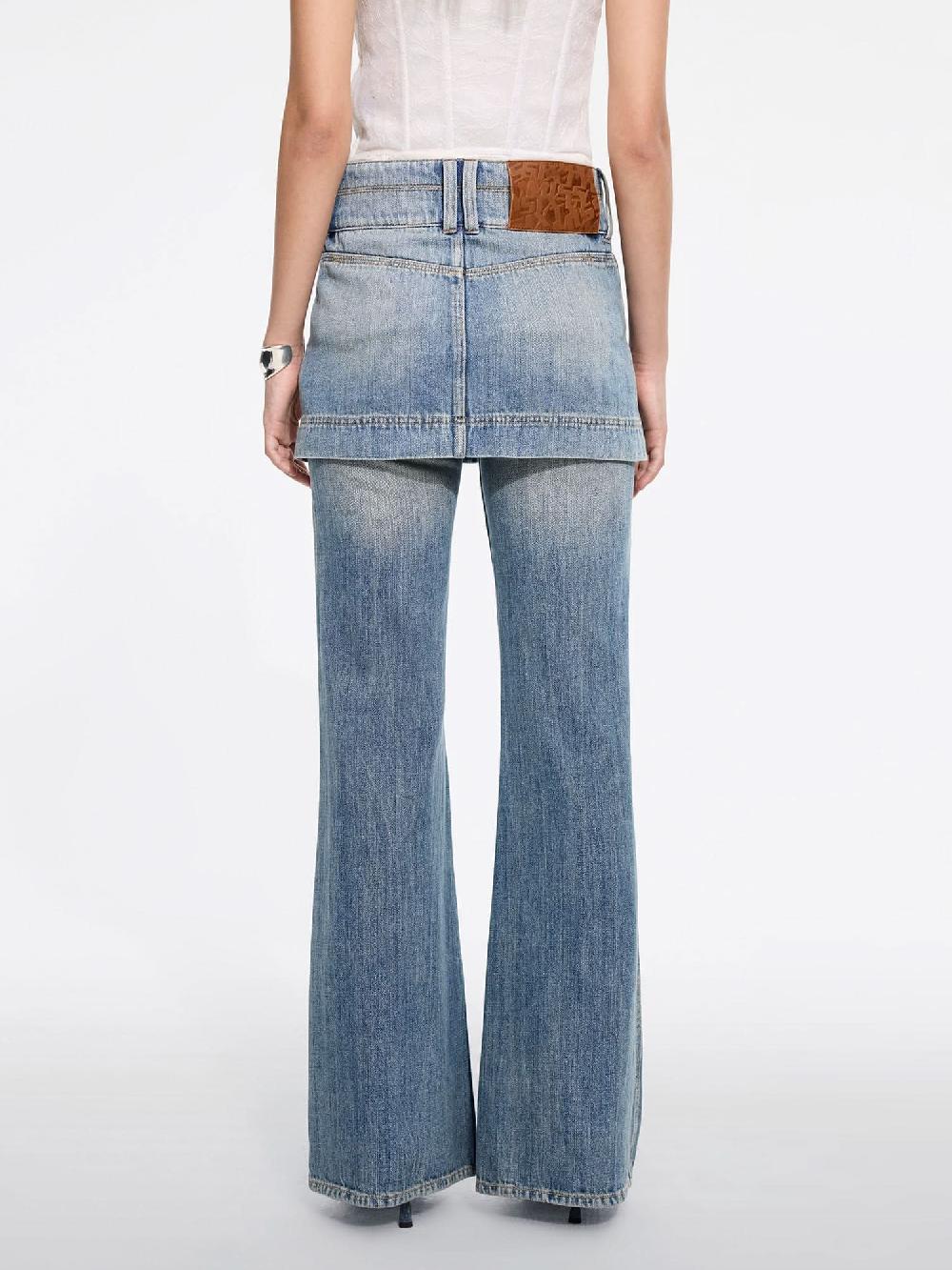 Miss Sixty MULTI-BUTTON DENIM SKIRT MIDDLE BLUE