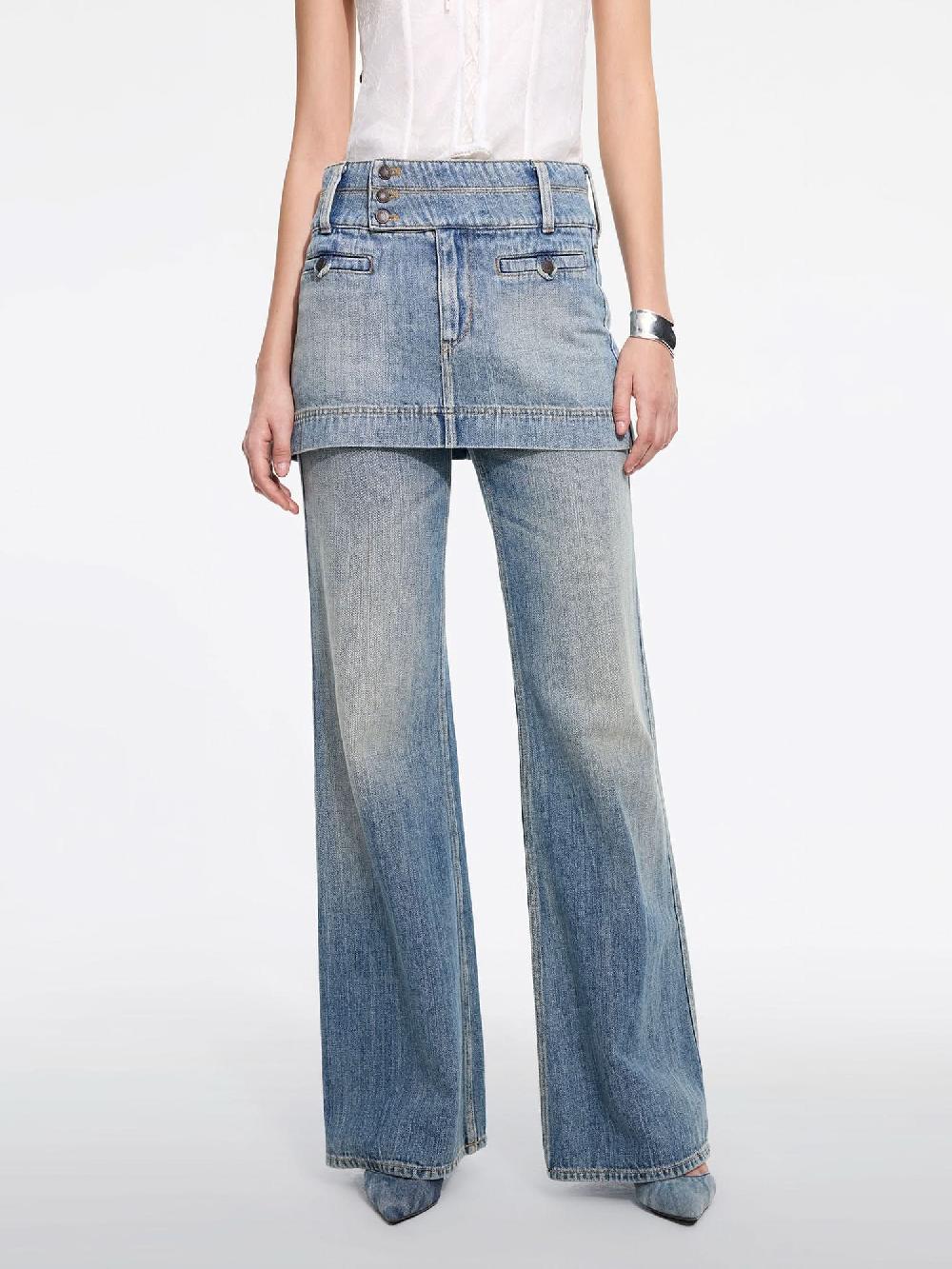 miss sixty MULTI-BUTTON DENIM SKIRT MIDDLE BLUE