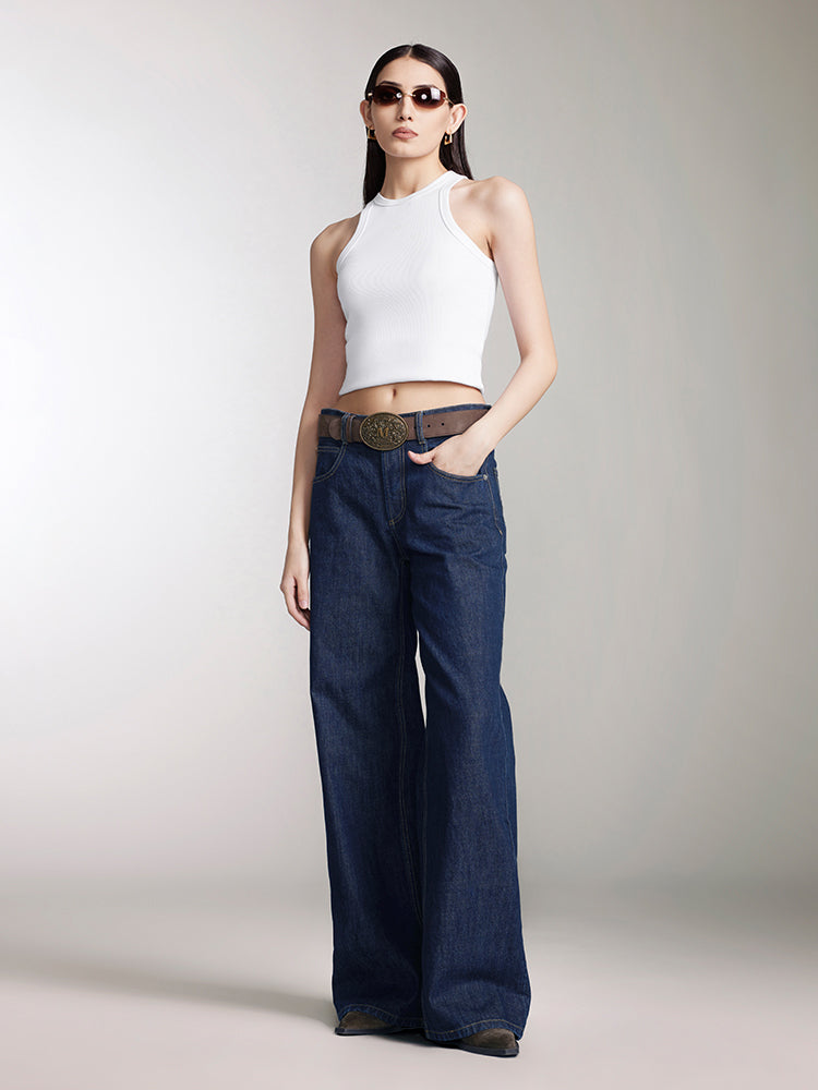 Miss Sixty NAVY BLUE BUTTON FLY JEANS DARK BLUE