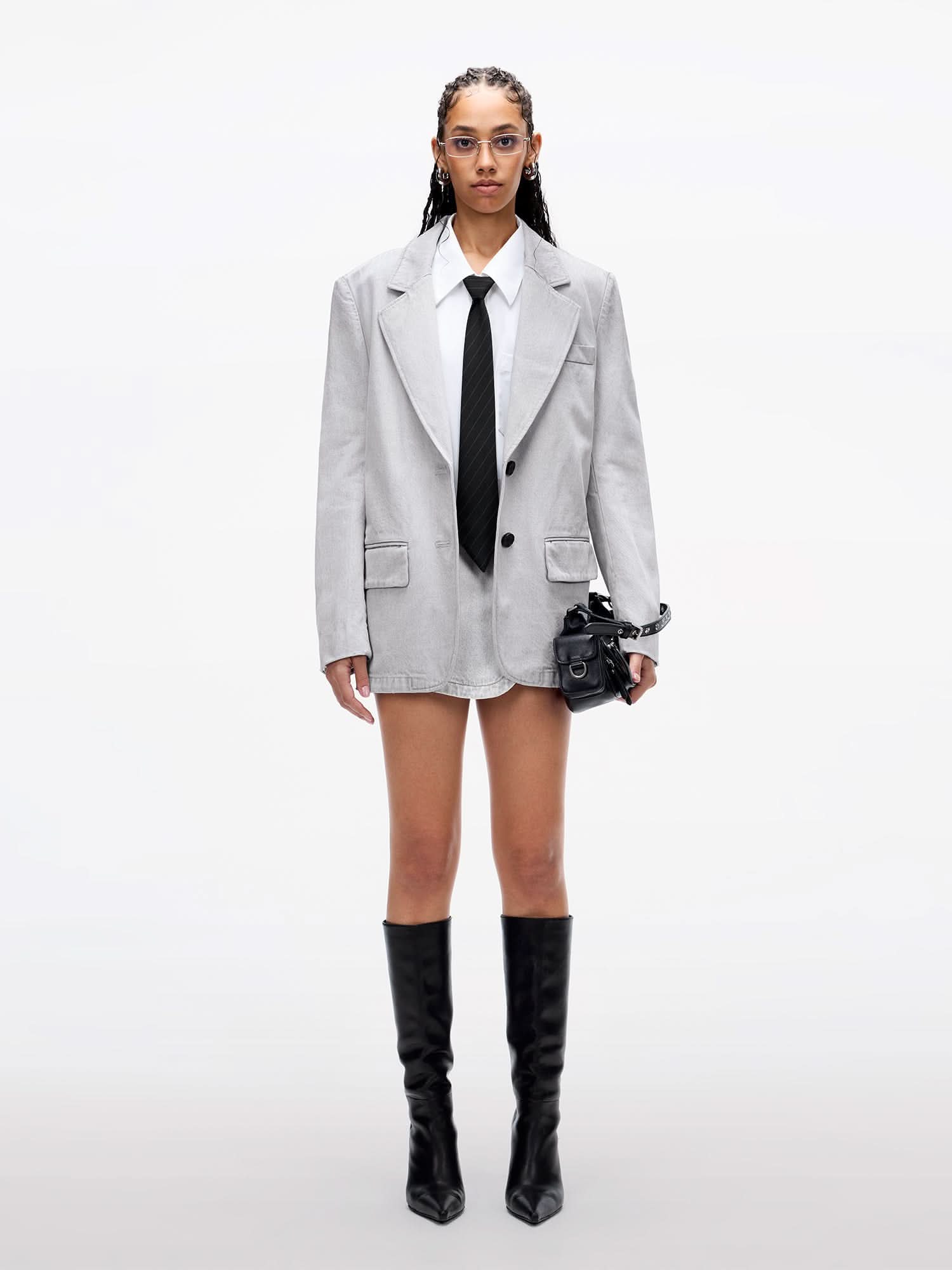 Miss Sixty NOTCHED LAPEL DENIM JACKET LIGHT GREY