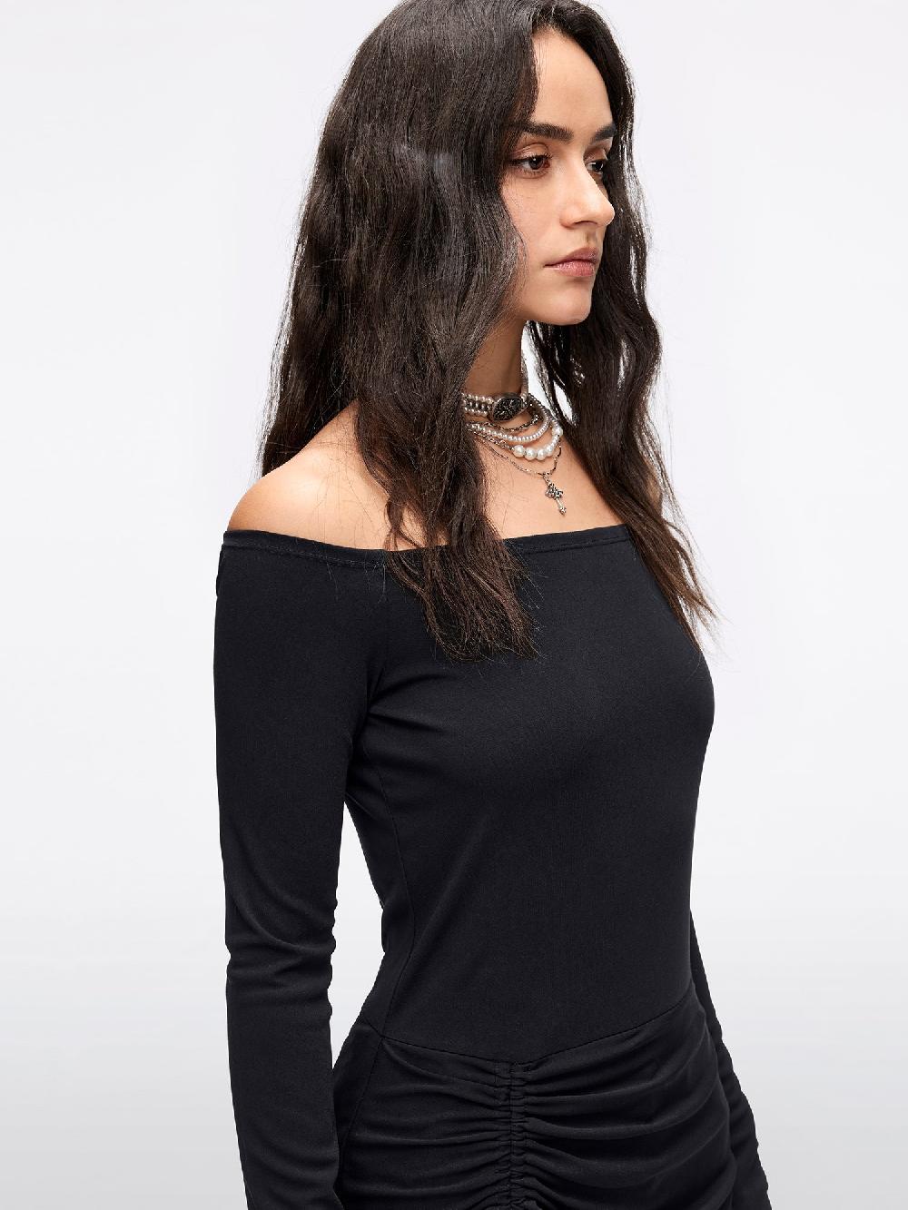 Miss Sixty OFF-SHOULDER BLACK DRESS BLACK