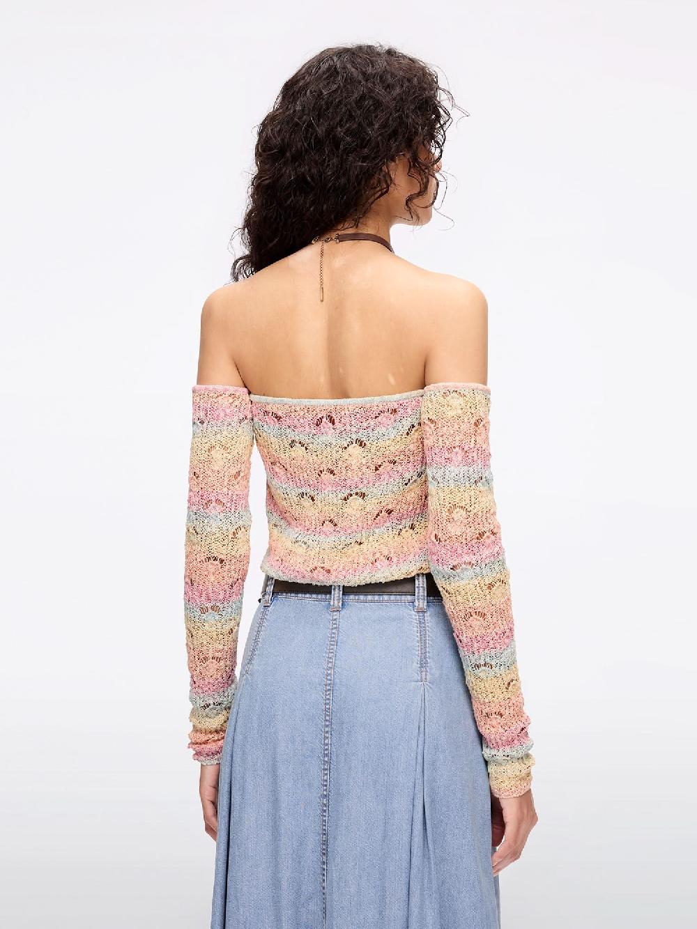 Miss Sixty OFF-SHOULDER KNIT TOP MULTICOLOUR