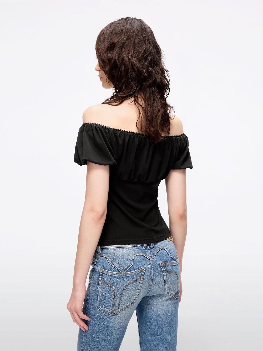 Miss Sixty OFF-SHOULDER T-SHIRT BLACK