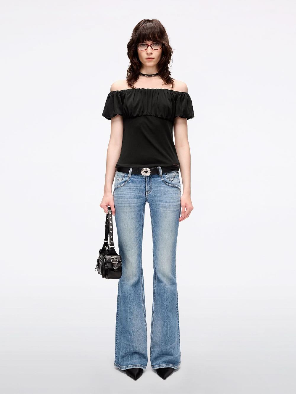 Miss Sixty OFF-SHOULDER T-SHIRT BLACK