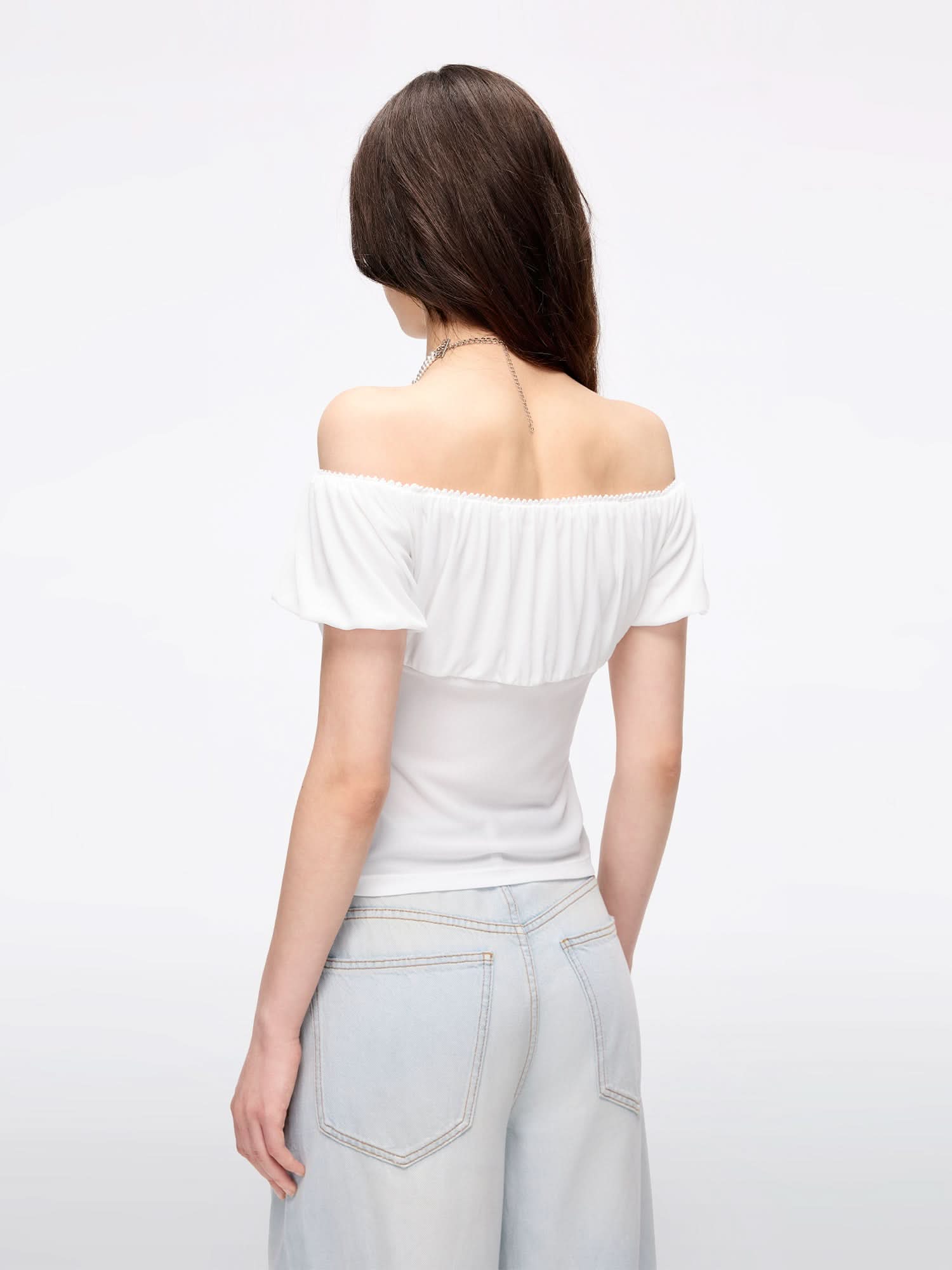 Miss Sixty OFF-SHOULDER T-SHIRT BRIGHT WHITE
