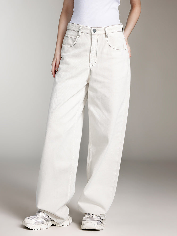 miss sixty OFF-WHITE LOOSE FIT JEANS WINTER IVORY