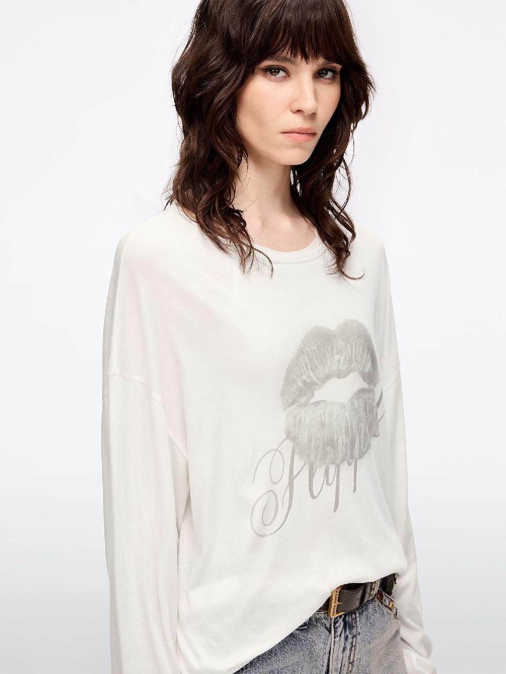 Miss Sixty OVERSIZED LIP PRINT T-SHIRT WHITE