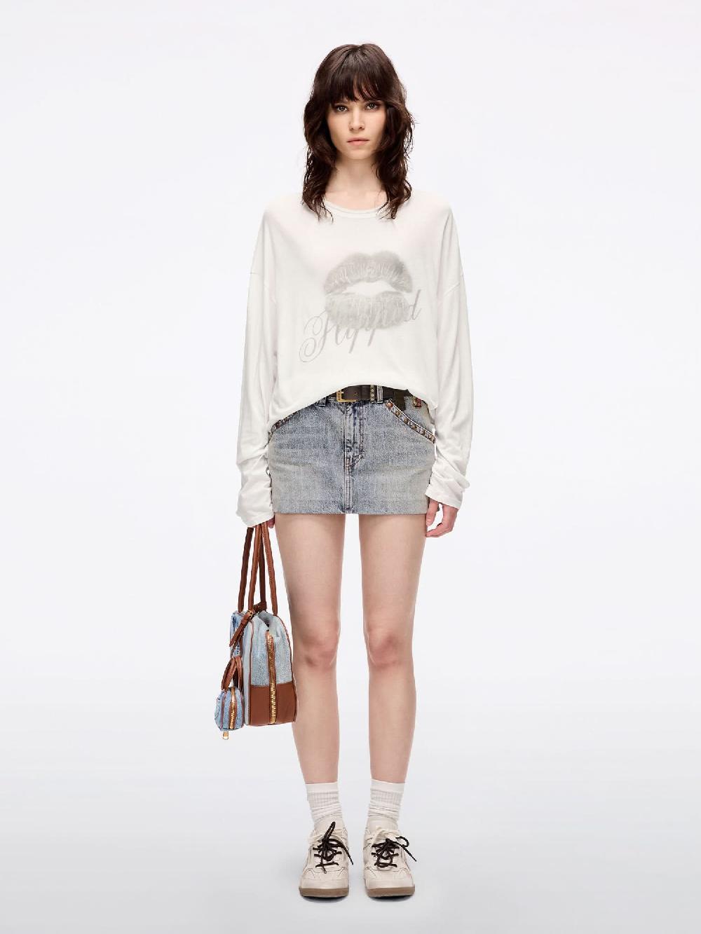 Miss Sixty OVERSIZED LIP PRINT T-SHIRT WHITE