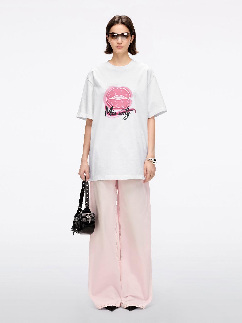 Miss Sixty OVERSIZED PRINTED T-SHIRT WHITE