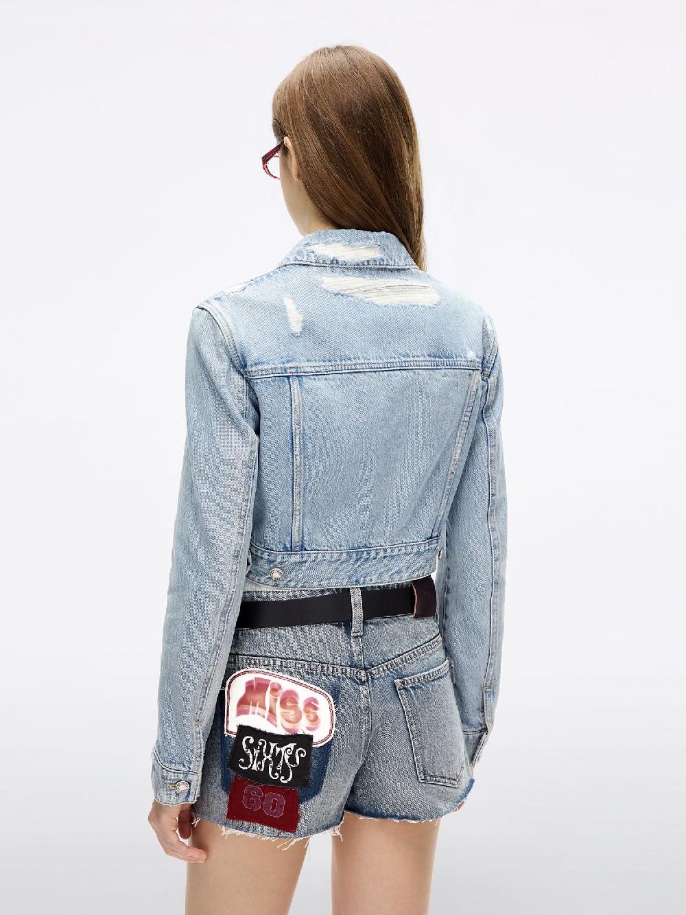 Miss Sixty PATCHWORK DENIM JACKET MIDDLE BLUE