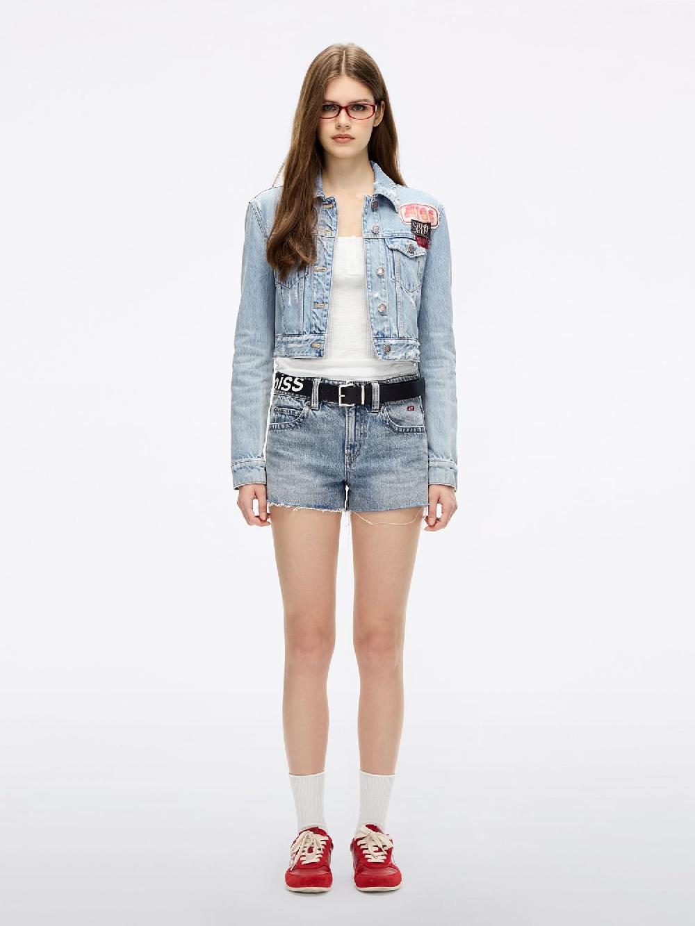 Miss Sixty PATCHWORK DENIM JACKET MIDDLE BLUE