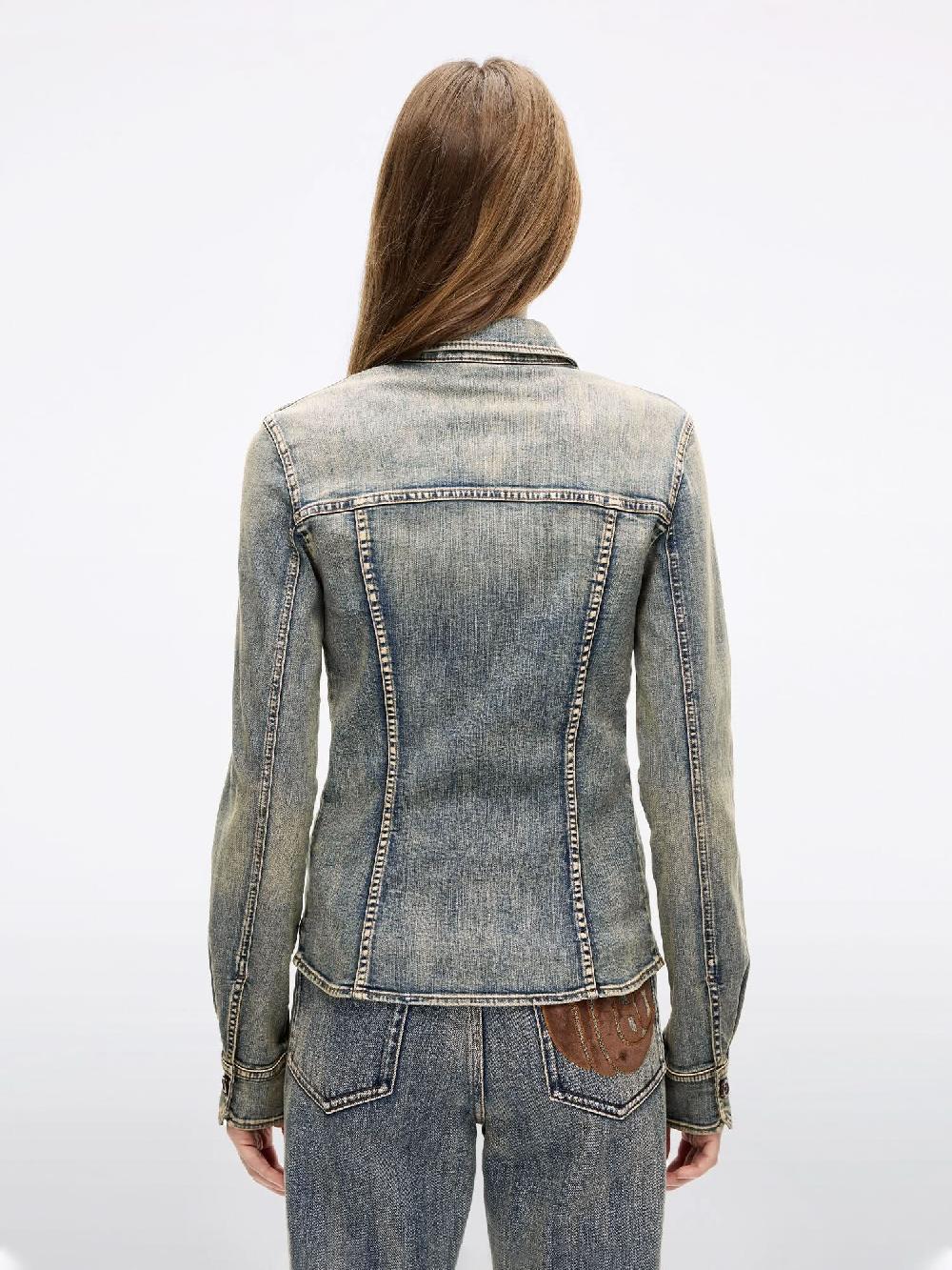 Miss Sixty PATCHWORK DENIM SHIRT DEEP BLUE