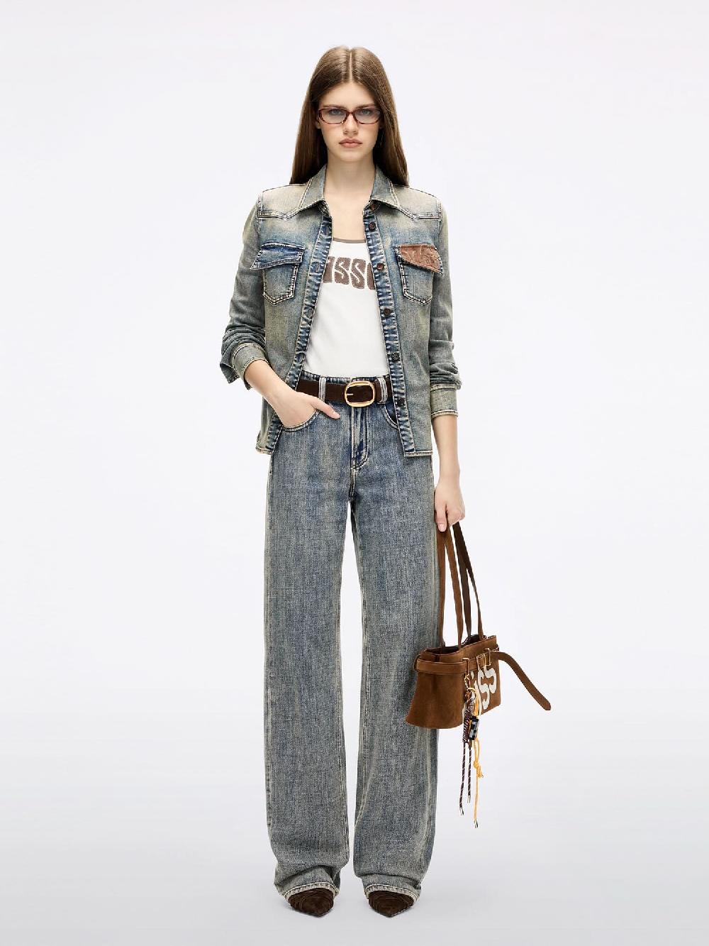 Miss Sixty PATCHWORK DENIM SHIRT DEEP BLUE