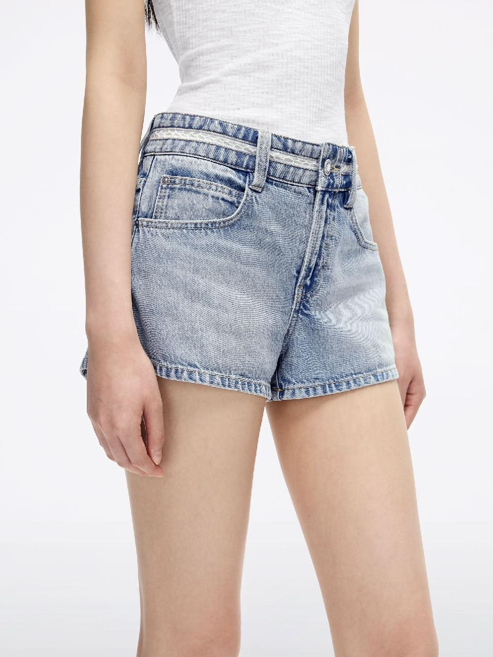 Miss Sixty PATCHWORK DENIM SHORTS LIGHT BLUE