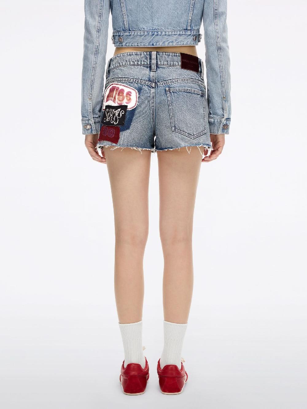 Miss Sixty PATCHWORK DENIM SHORTS MIDDLE BLUE