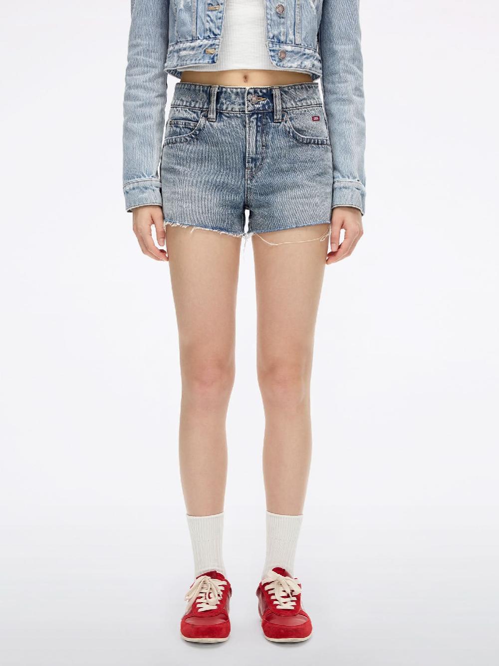miss sixty PATCHWORK DENIM SHORTS MIDDLE BLUE