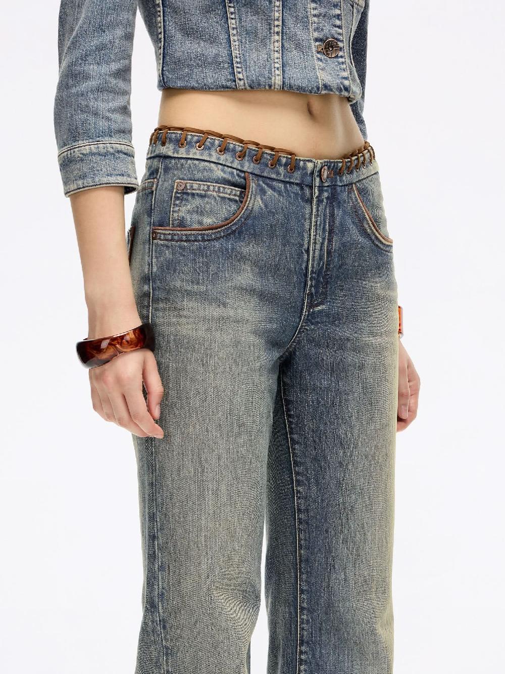 Miss Sixty PATCHWORK FLARED JEANS DEEP BLUE