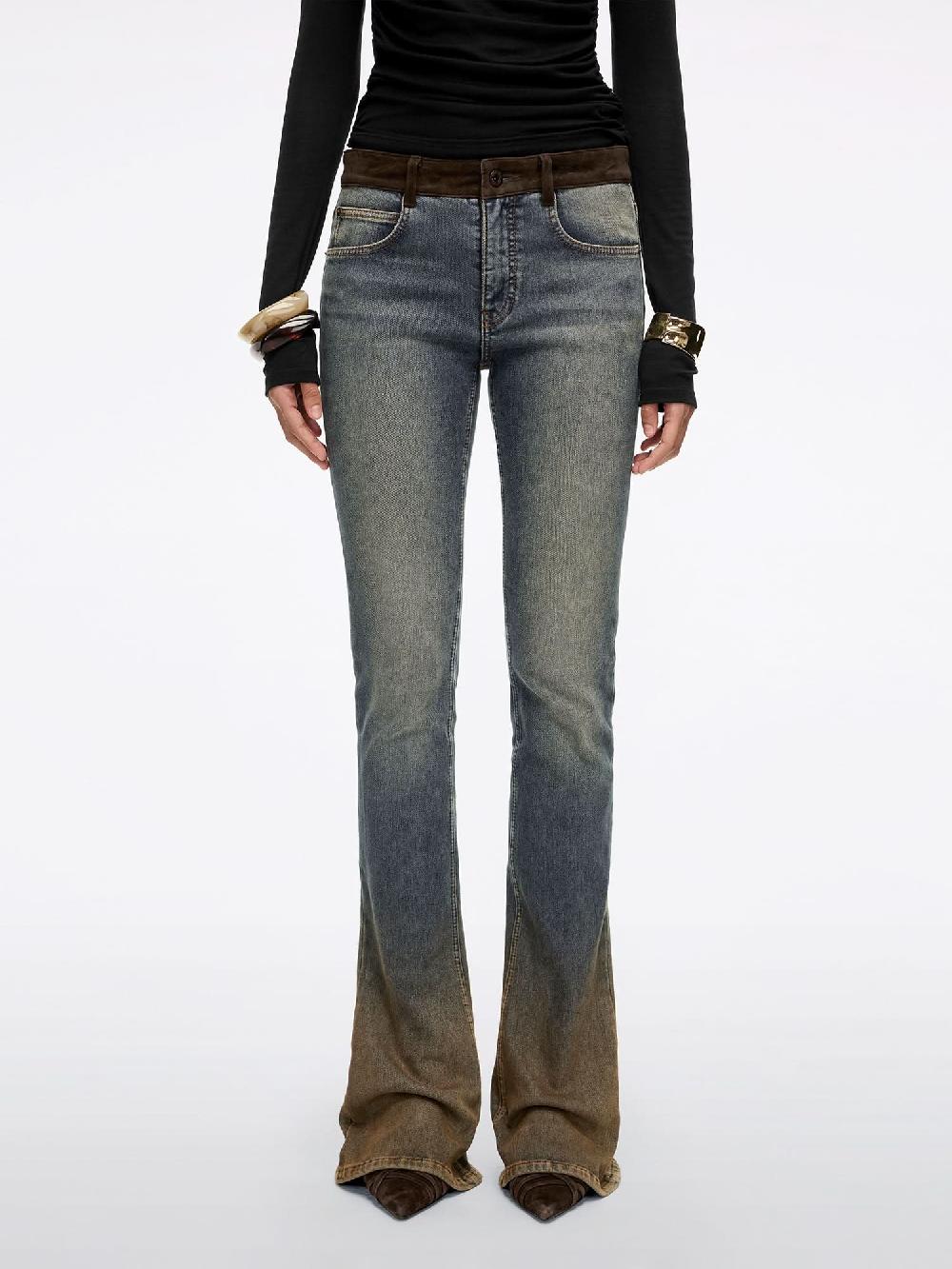 miss sixty PATCHWORK FLARED JEANS MIDDLE BLUE