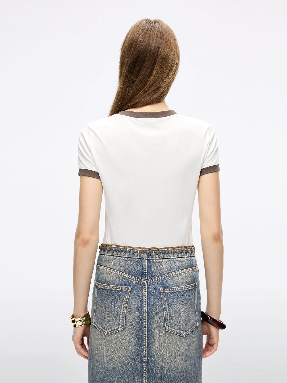 Miss Sixty PATCHWORK SHORT-SLEEVE T-SHIRT WHITE