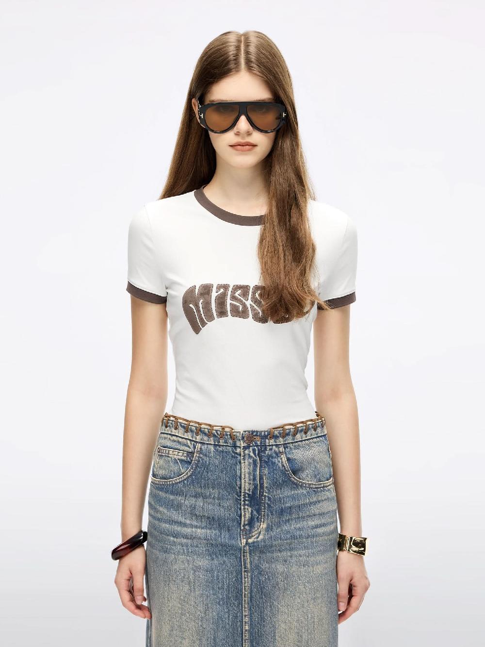 Miss Sixty PATCHWORK SHORT-SLEEVE T-SHIRT WHITE