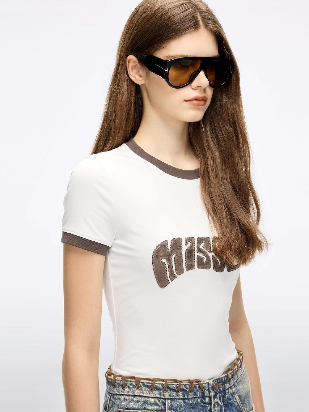 Miss Sixty PATCHWORK SHORT-SLEEVE T-SHIRT WHITE