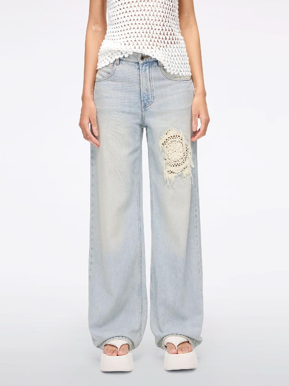 miss sixty PATCHWORK STRAIGHT-LEG JEANS LIGHT BLUE