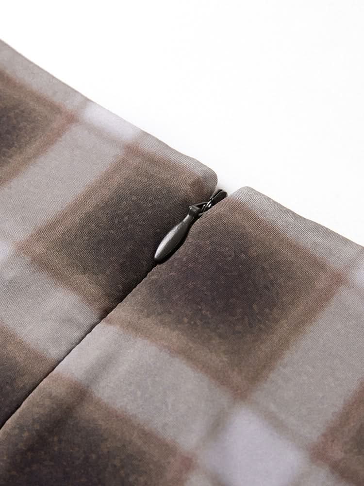 Miss Sixty PLAID MINI SKIRT CAFE BROWN