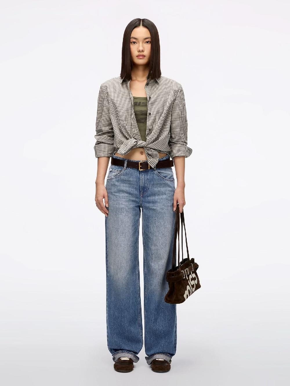 Miss Sixty PLAID SHIRT APRICOT BLACK CHECK