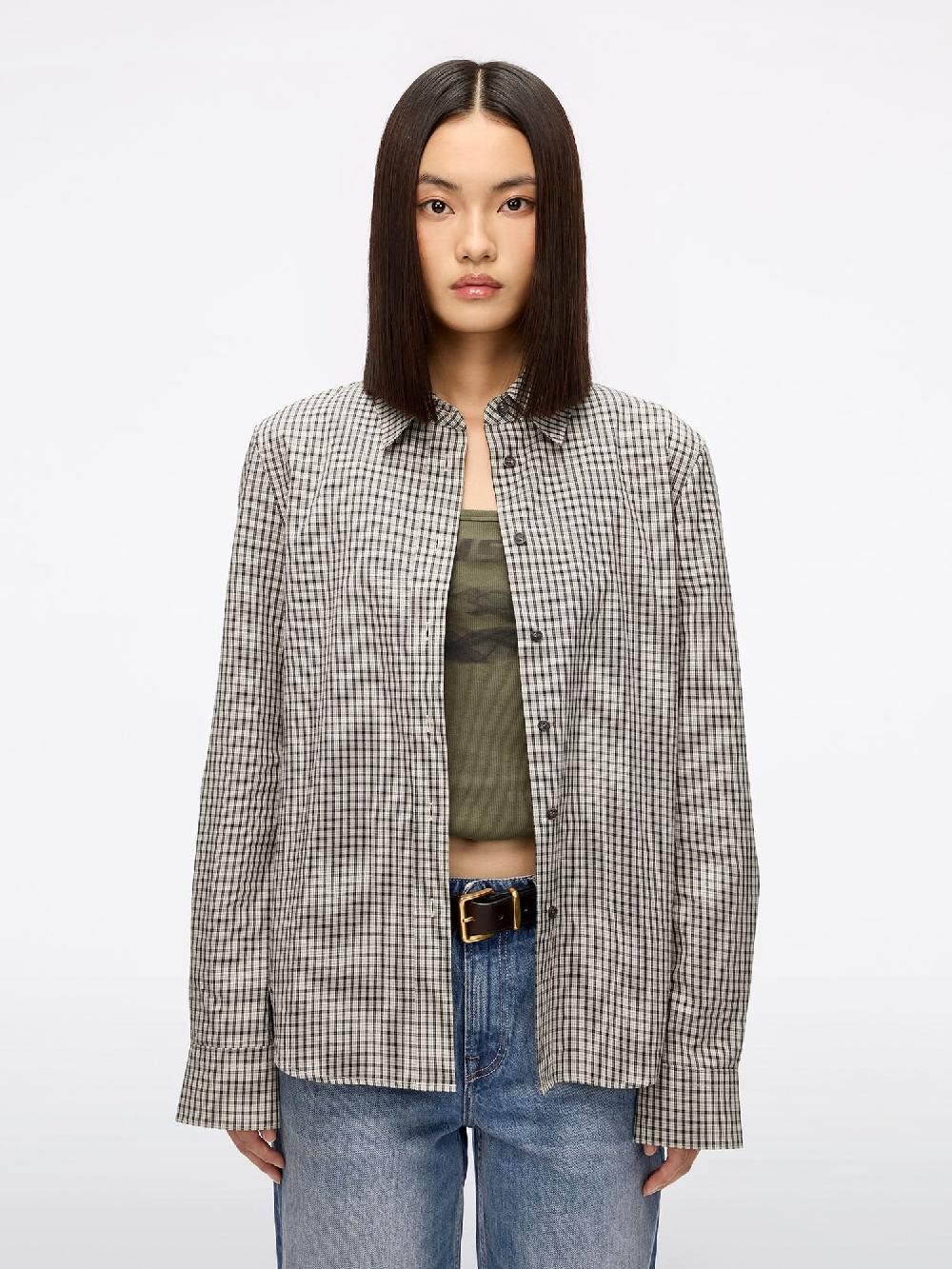 miss sixty PLAID SHIRT APRICOT BLACK CHECK