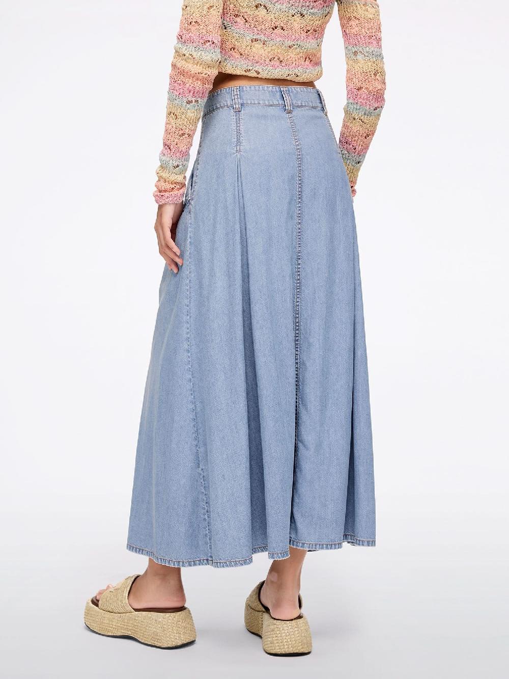 Miss Sixty PLEATED DENIM SKIRT LIGHT BLUE