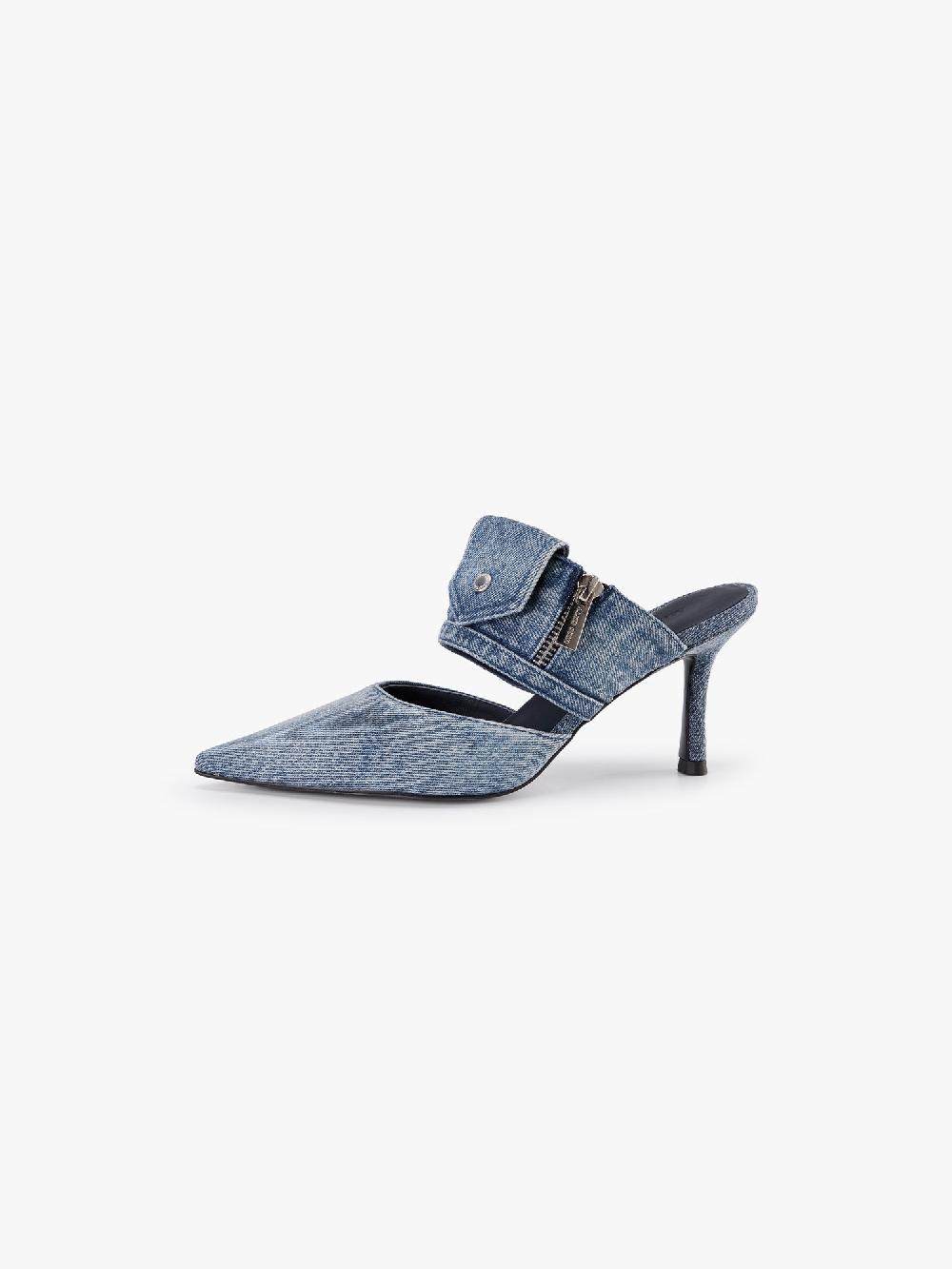 miss sixty POINTED-TOE HIGH HEELS BLUE DENIM
